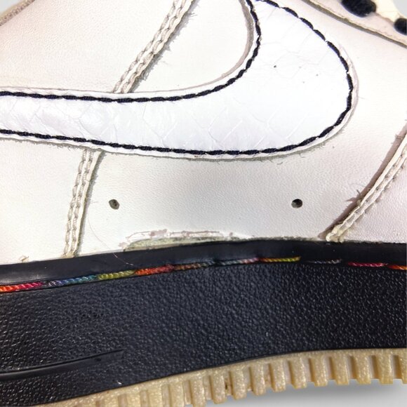 RARE Nike Air Force 1 The Square Big Kids Sneakers Size 7Y Black/White - Picture 10 of 11